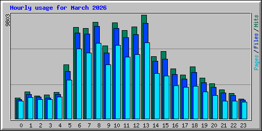 Hourly usage for March 2026